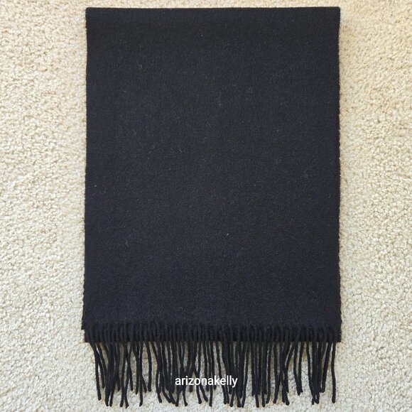 Accessories - Black Cashmere Scarf With Fringe